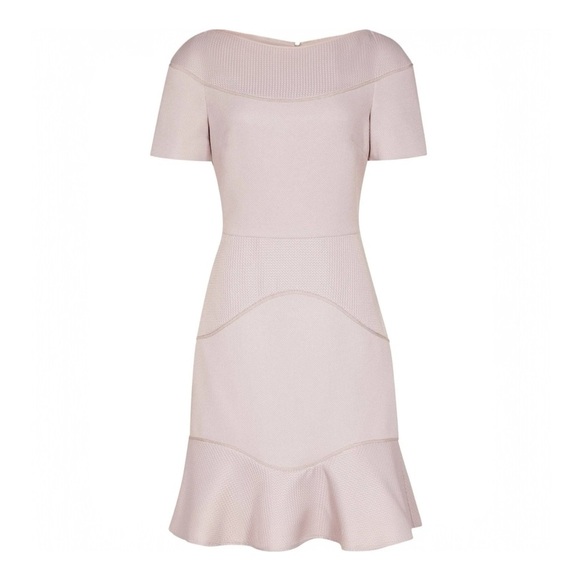 REISS • Hazel Textured Panel Dress in Ash - Picture 3 of 15